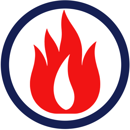 Logo med flamme