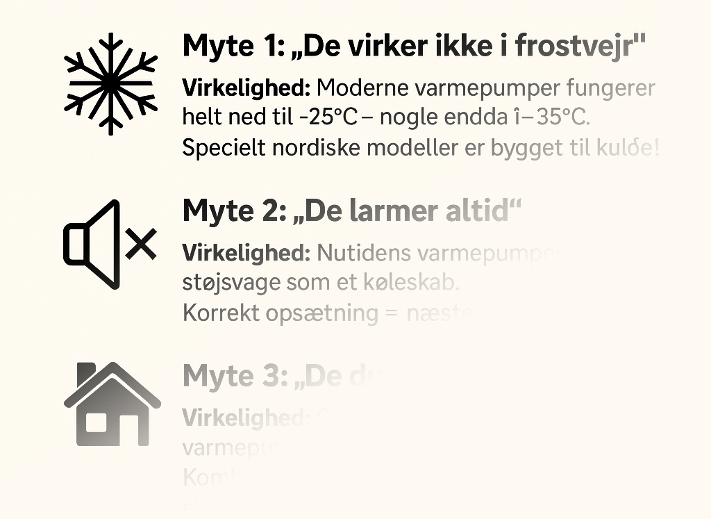 Myter om varmepumper: De 5 mest udbredte misforståelser